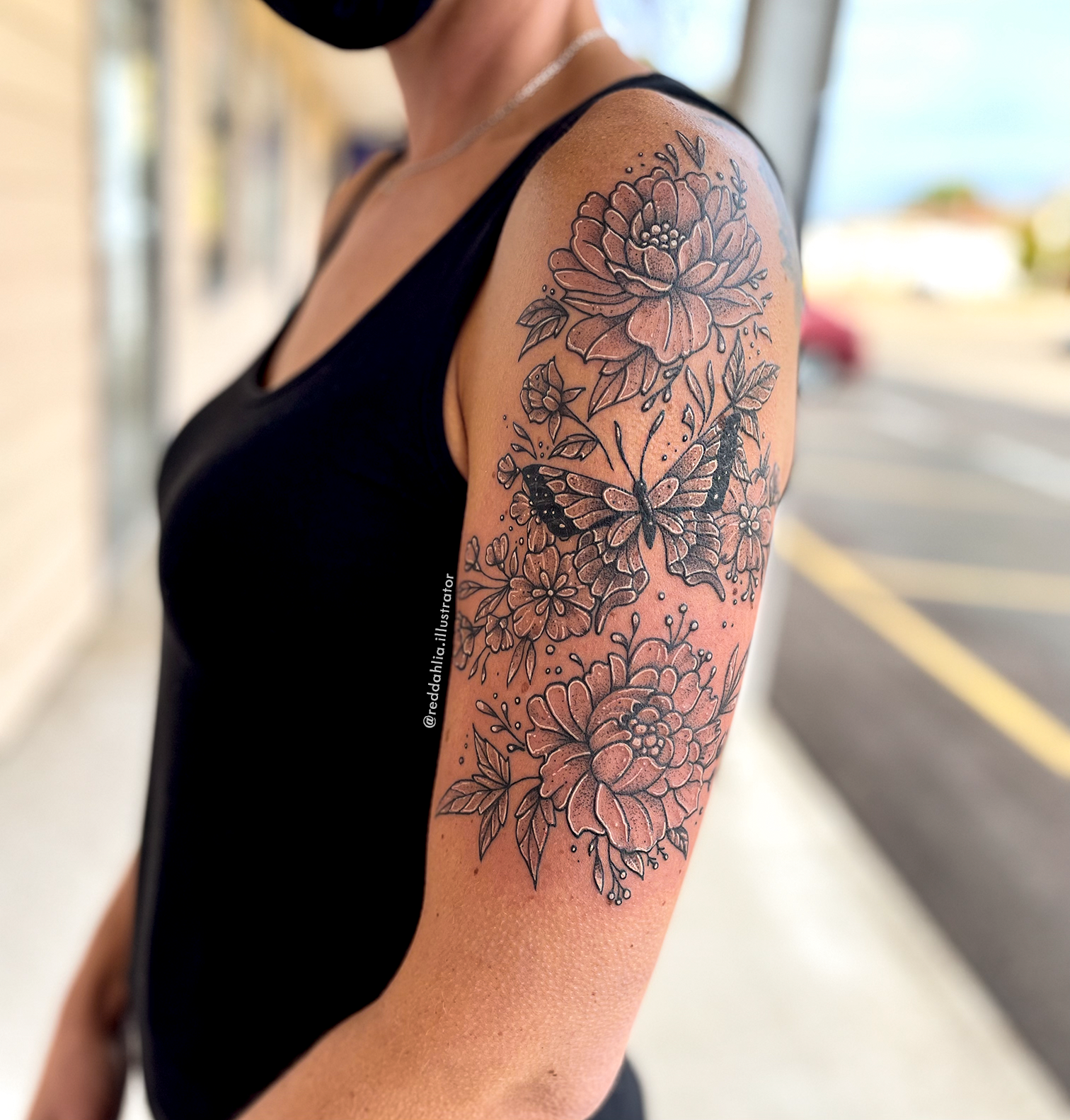 Tattoo  Red Dahlia